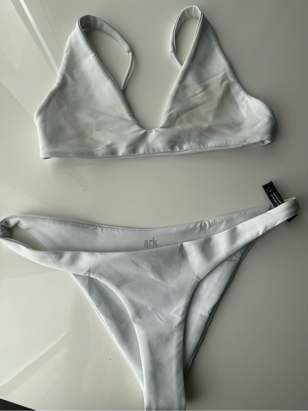 Ark Swimwear White scoop Bikini top and Bottom Set - Women Swim